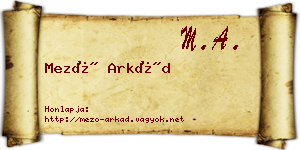 Mező Arkád névjegykártya